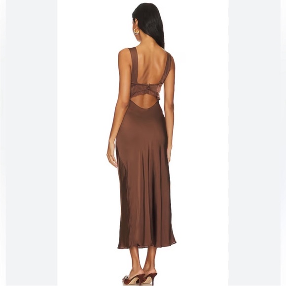 Emory Laced slip dress in Chocolate Bardot New without tags - Picture 2 of 8